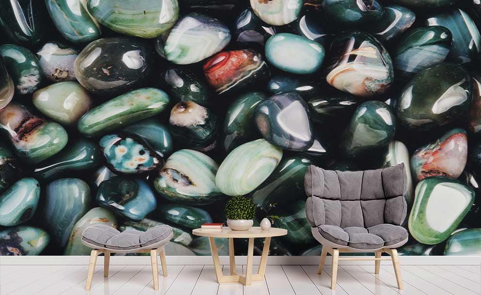 3D Green Cobblestone Wall Mural Wallpaper 164- Jess Art Decoration