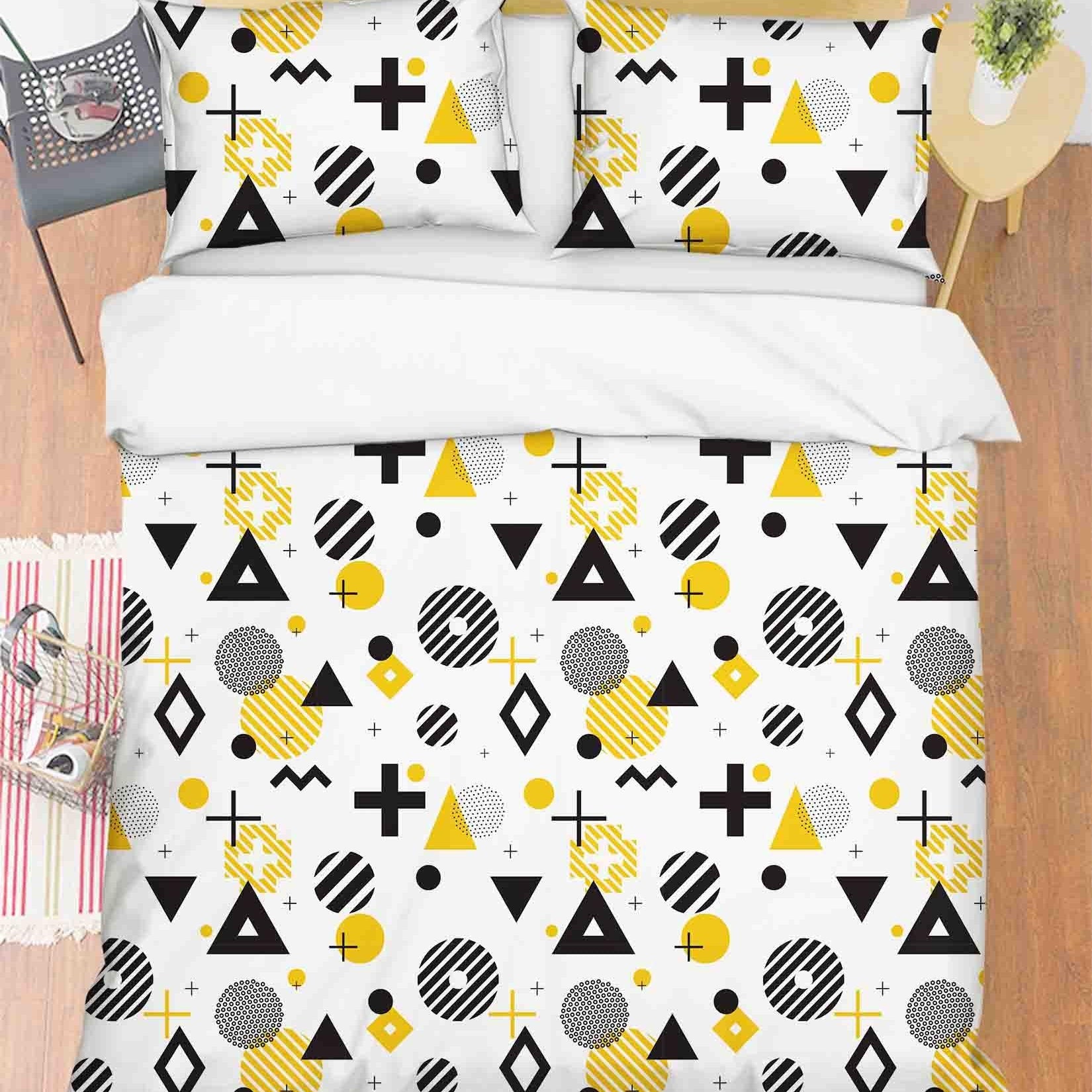3D Abstract Geometric Pattern Quilt Cover Set Bedding Set Duvet Cover Pillowcases 121- Jess Art Decoration