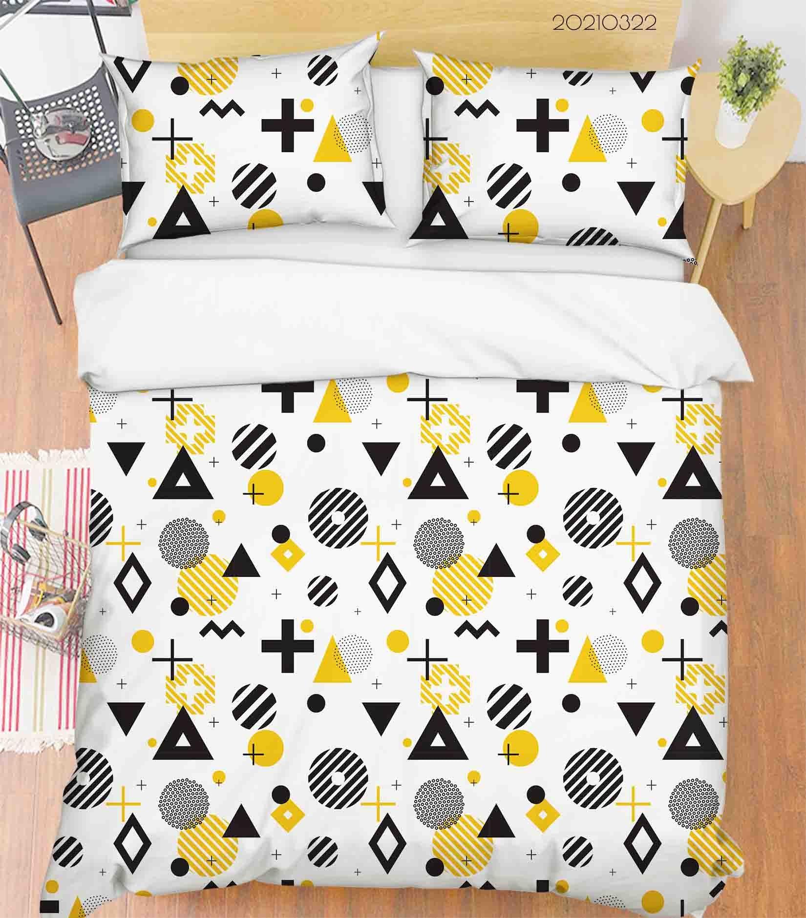 3D Abstract Geometric Pattern Quilt Cover Set Bedding Set Duvet Cover Pillowcases 121- Jess Art Decoration
