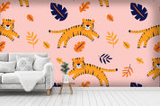 3D Tiger Pink Wall Mural Wallpaper 25- Jess Art Decoration
