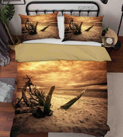 3D Sunset Sky Beach Landscape Quilt Cover Set Bedding Set Duvet Cover Pillowcases LQH 62- Jess Art Decoration