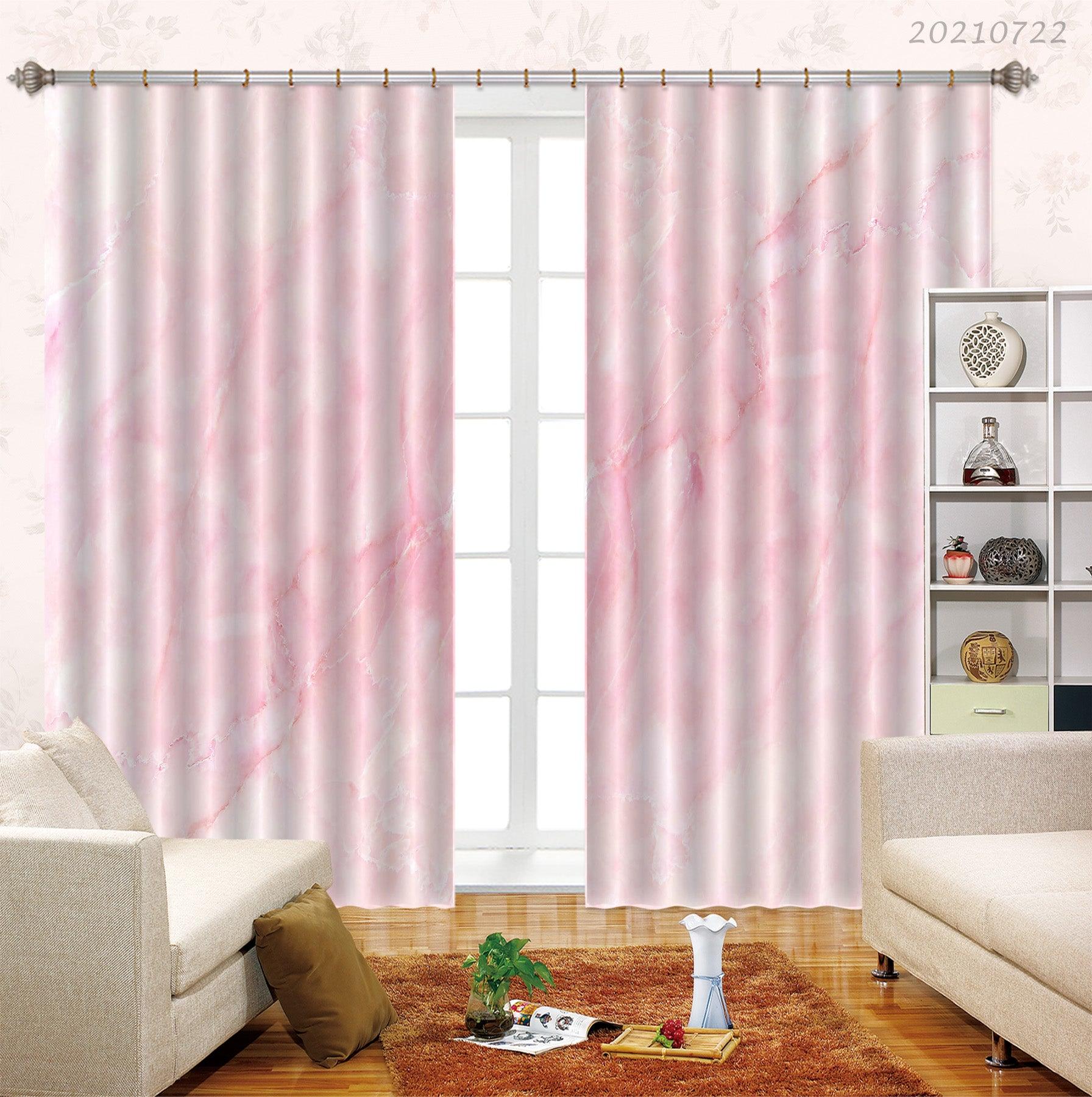 3D Pink Marble Texture Curtains and Drapes LQH 432- Jess Art Decoration