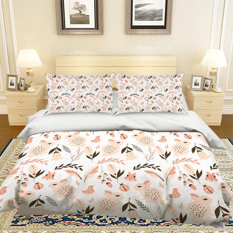 3D Cartoon Rabbit Quilt Cover Set Bedding Set Pillowcases 45- Jess Art Decoration