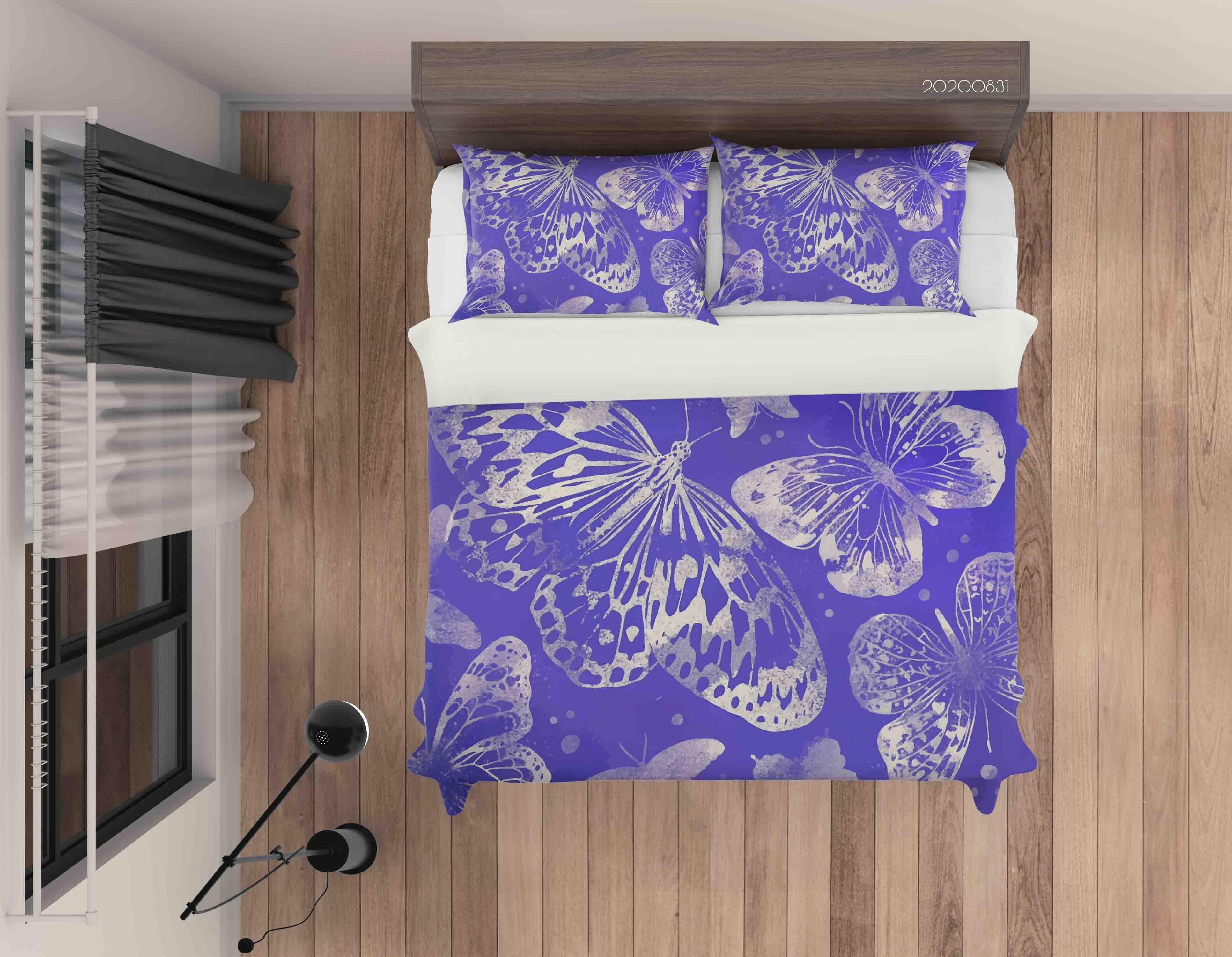 3D Butterflies Pattern Quilt Cover Set Bedding Set Duvet Cover Pillowcases WJ 3409- Jess Art Decoration