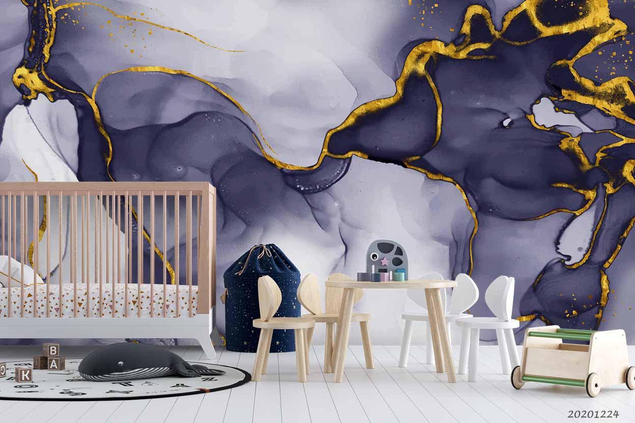 3D Watercolor Grey Marble Wall Mural Wallpaper LQH 71- Jess Art Decoration