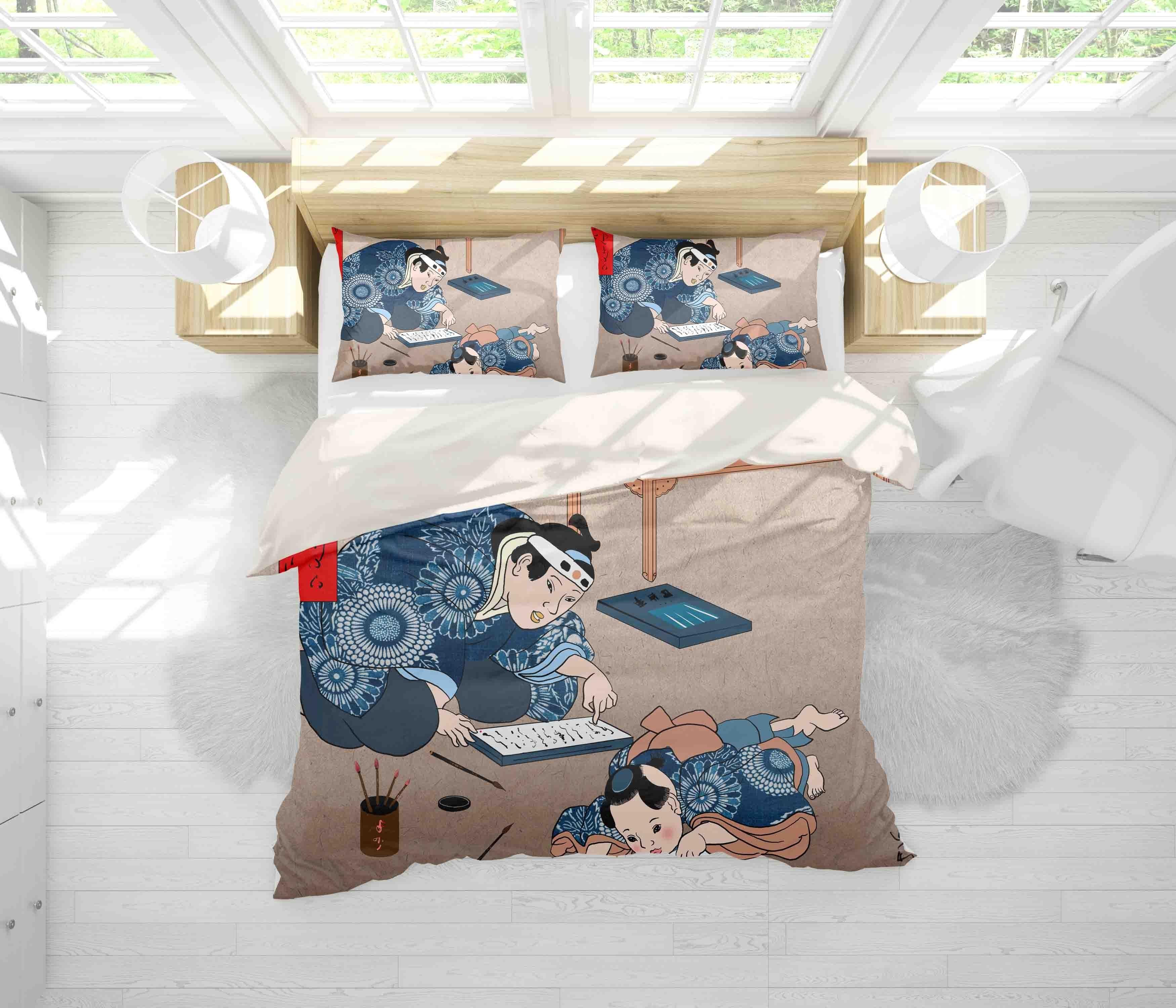 3D Abstract Kimono Woman Quilt Cover Set Bedding Set Pillowcases 74- Jess Art Decoration