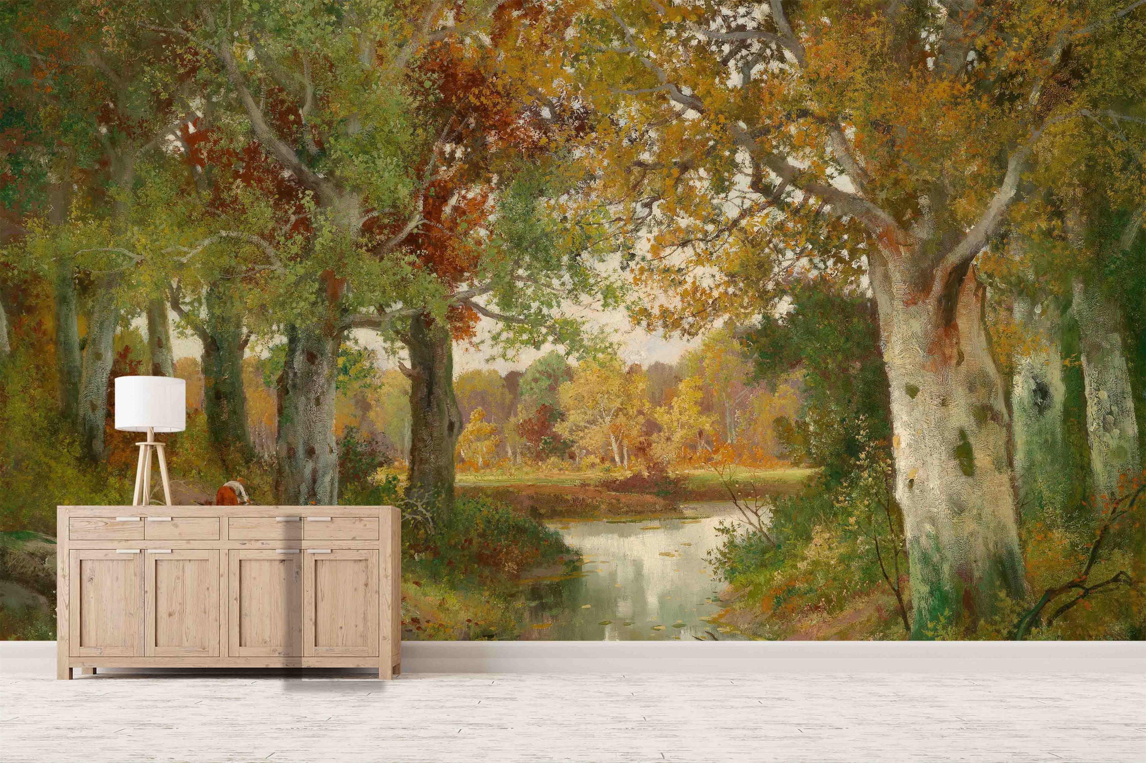 3D Autumn Forest Oil Painting  Wall Mural Wallpaper 67- Jess Art Decoration