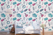 3D Colorful Musical Instrument Wall Mural Wallpaper 21- Jess Art Decoration