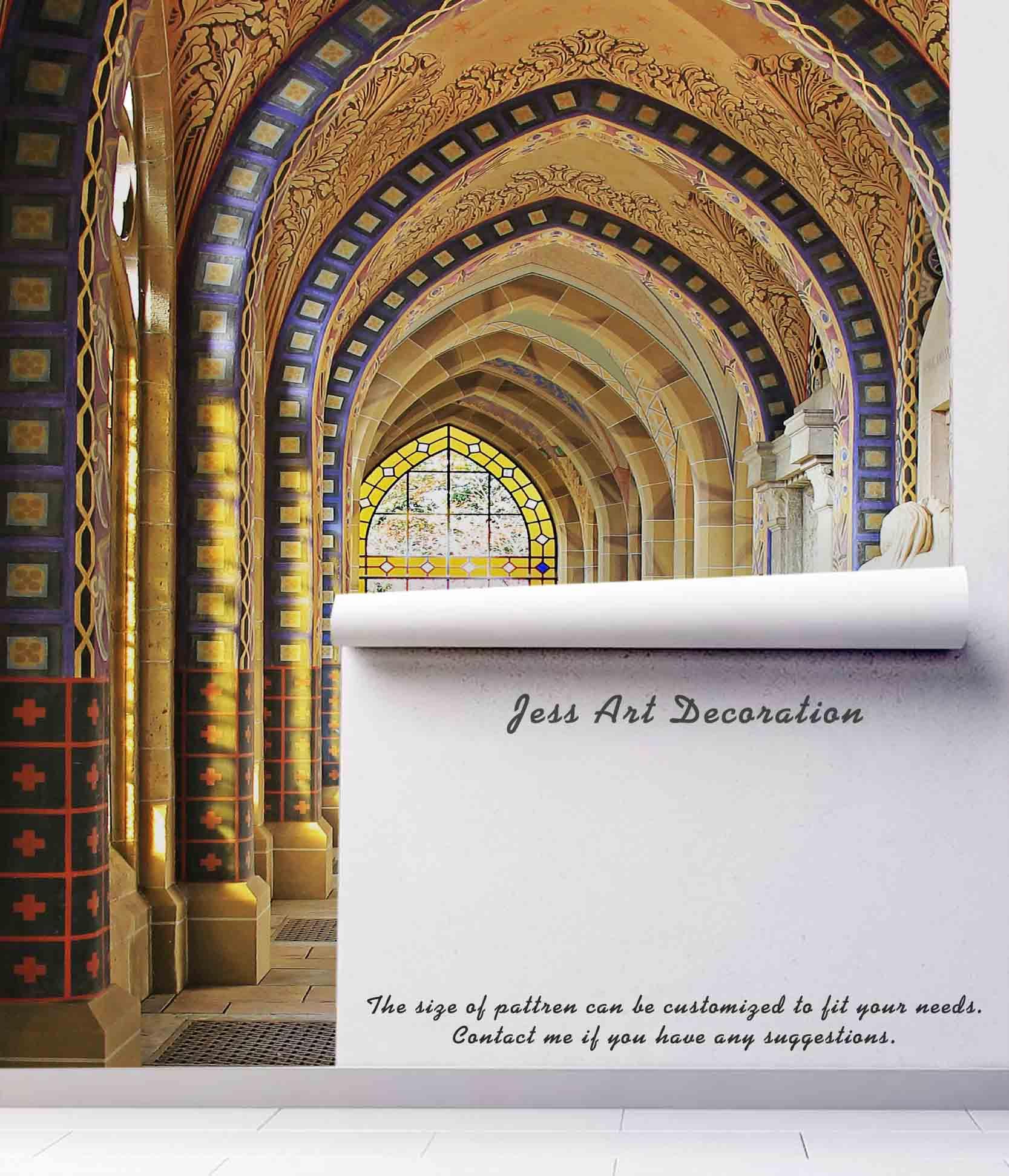 3D Corridor Arch Building Window Wall Mural Wallpaper 74- Jess Art Decoration