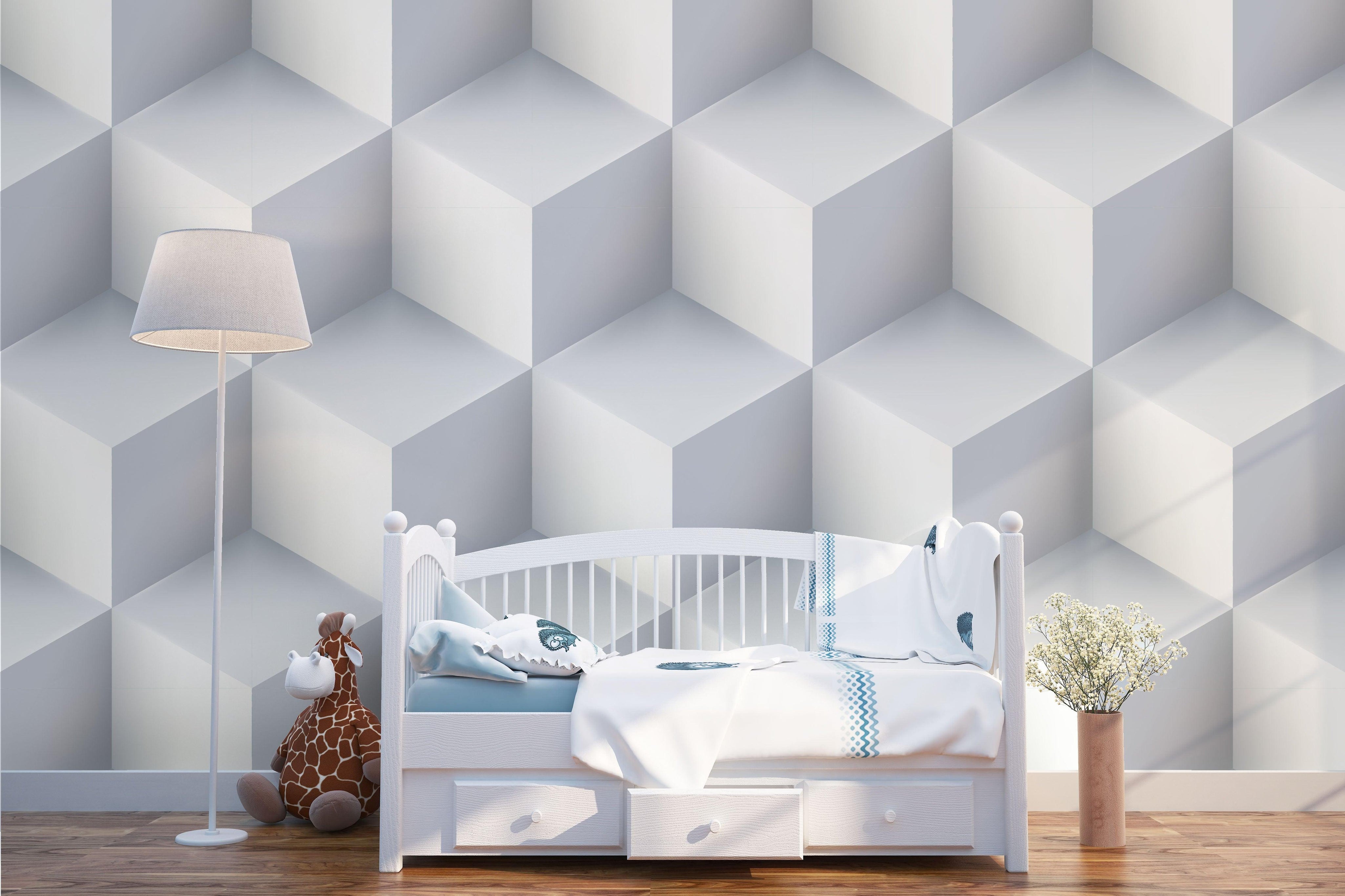 3D White Solid Square Wall Mural Wallpaper 26- Jess Art Decoration