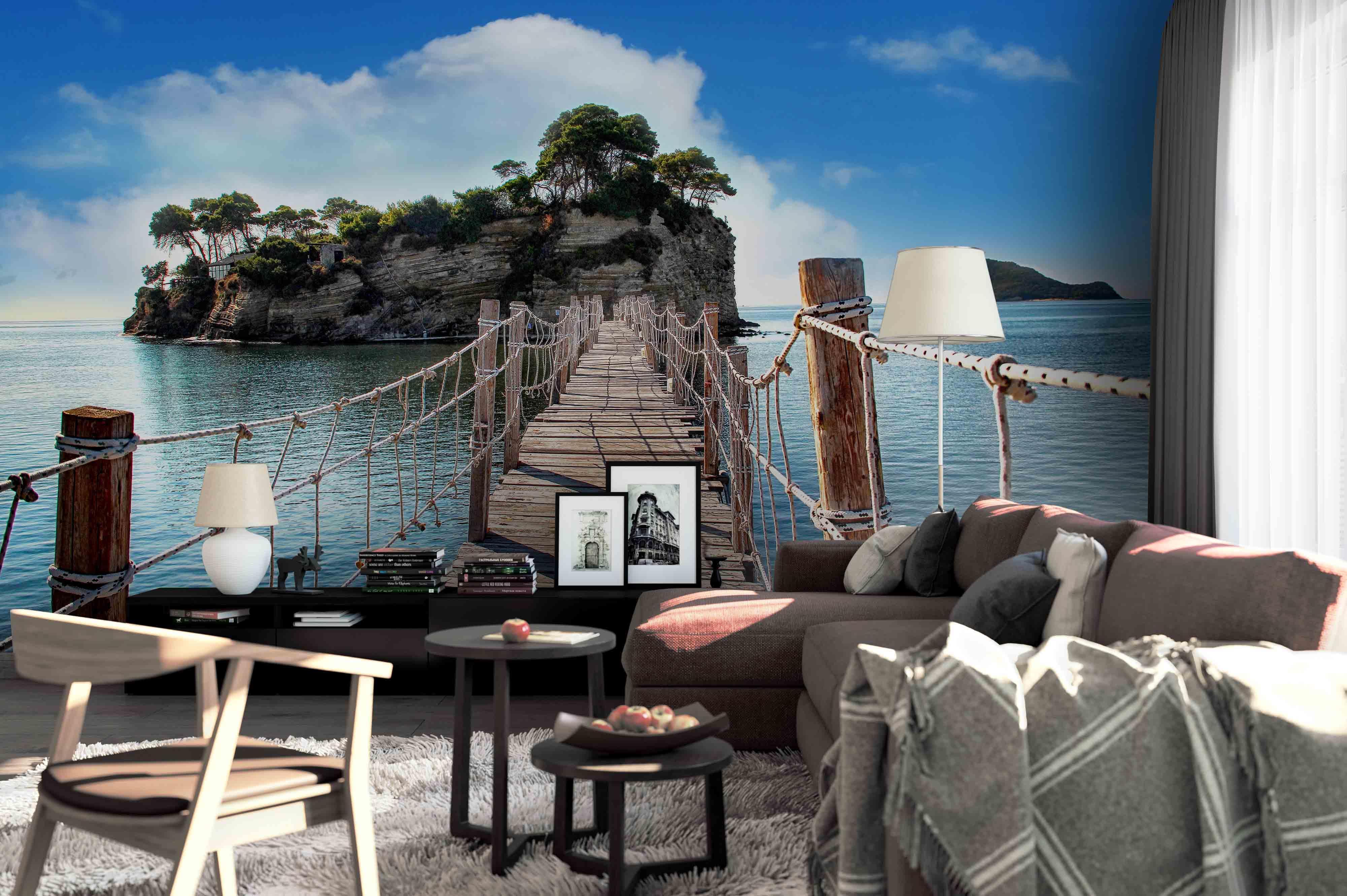 3D Island Wooden Trestle Sea Wall Mural Wallpaper 86- Jess Art Decoration