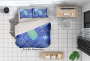 3D Blue Stadium Quilt Cover Set Bedding Set Pillowcases 78- Jess Art Decoration