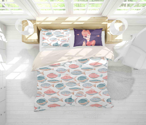 3D Cartoon Fish Quilt Cover Set Bedding Set Pillowcases 79- Jess Art Decoration