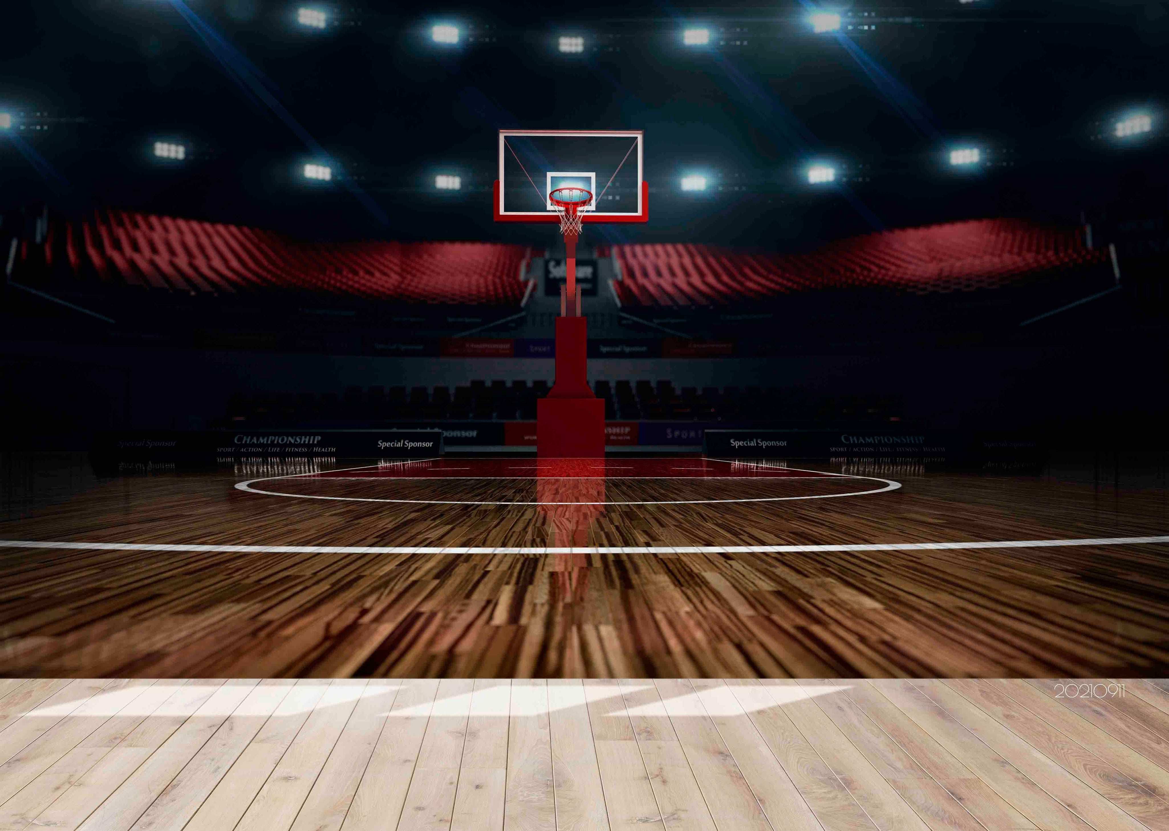 3D Basketball Hall Wall Mural Wallpaper LQH 801- Jess Art Decoration
