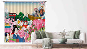 3D Japanese Cherry Blossom Landscape Curtains and Drapes LQH 72- Jess Art Decoration