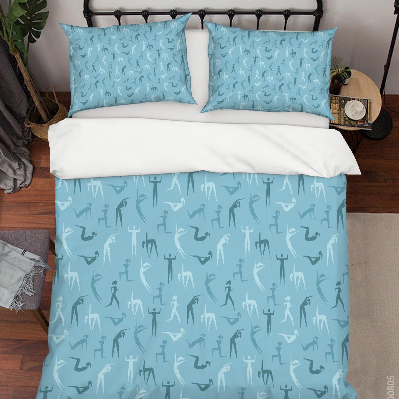 3D Blue Pattern Quilt Cover Set Bedding Set Duvet Cover Pillowcases LXL 297- Jess Art Decoration