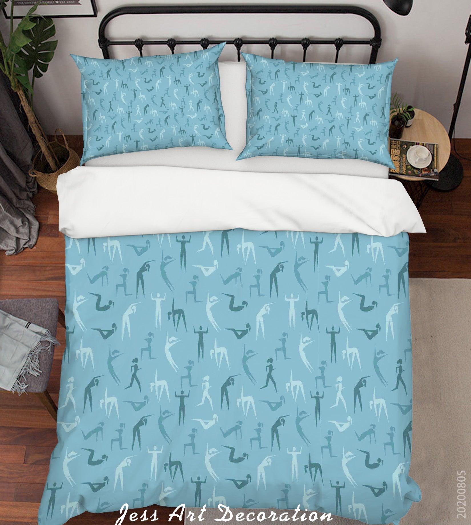 3D Blue Pattern Quilt Cover Set Bedding Set Duvet Cover Pillowcases LXL 297- Jess Art Decoration