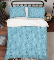 3D Blue Pattern Quilt Cover Set Bedding Set Duvet Cover Pillowcases LXL 297- Jess Art Decoration