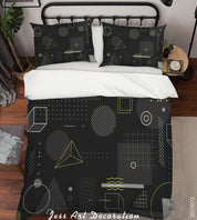 3D Abstract Black Pattern Quilt Cover Set Bedding Set Duvet Cover Pillowcases 79- Jess Art Decoration
