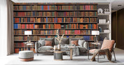 3D Bookshelf Book Pattern Wall Mural Wallpaper GD 2643- Jess Art Decoration