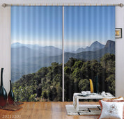3D Landscape Nature Mountain Forest Green Curtains and Drapes LLL 9- Jess Art Decoration