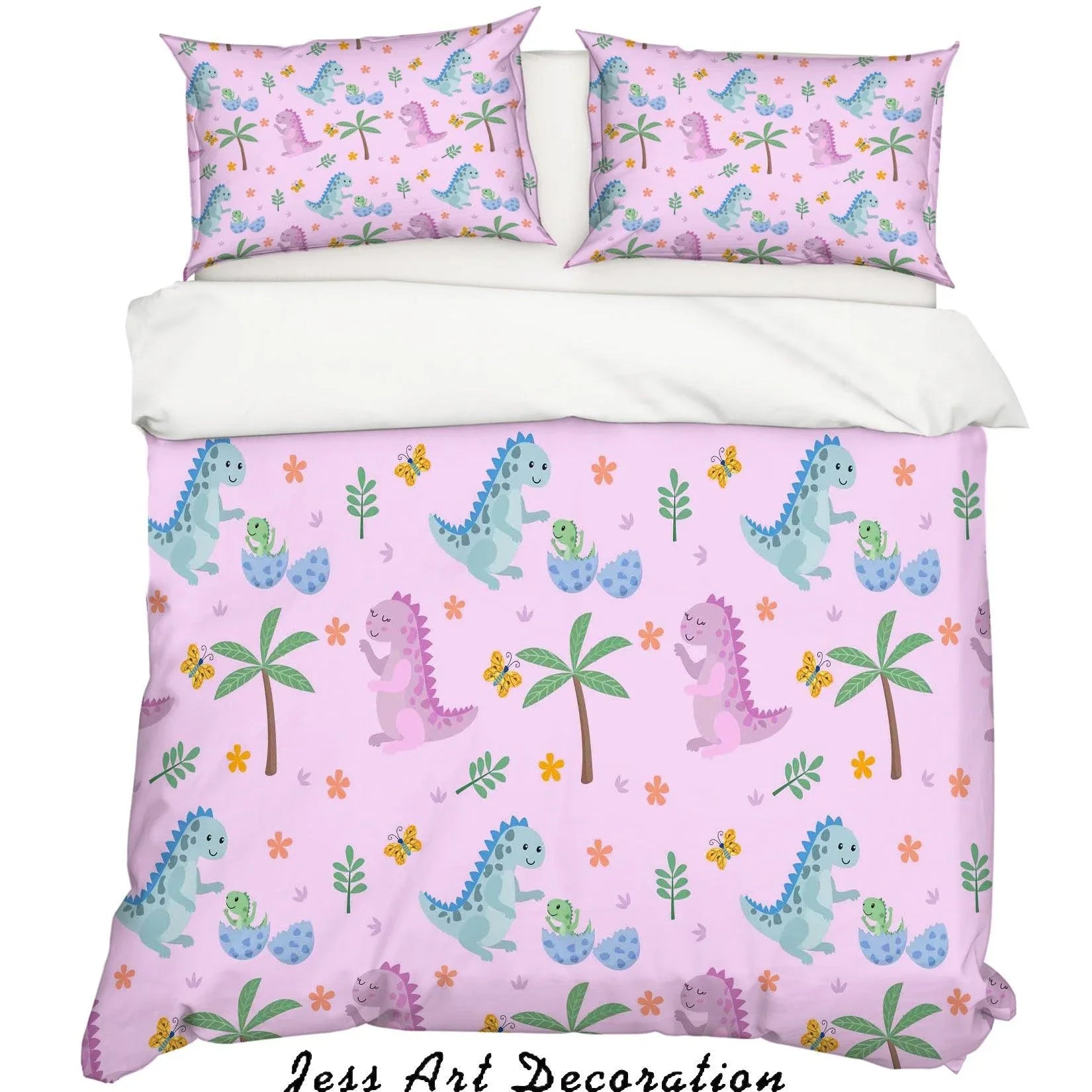 3D Dinosaur Pink Quilt Cover Set Bedding Set Pillowcases 08- Jess Art Decoration