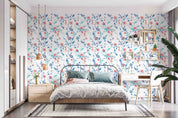 3D Watercolor Floral Monkey Wall Mural Wallpaper GD 1662- Jess Art Decoration