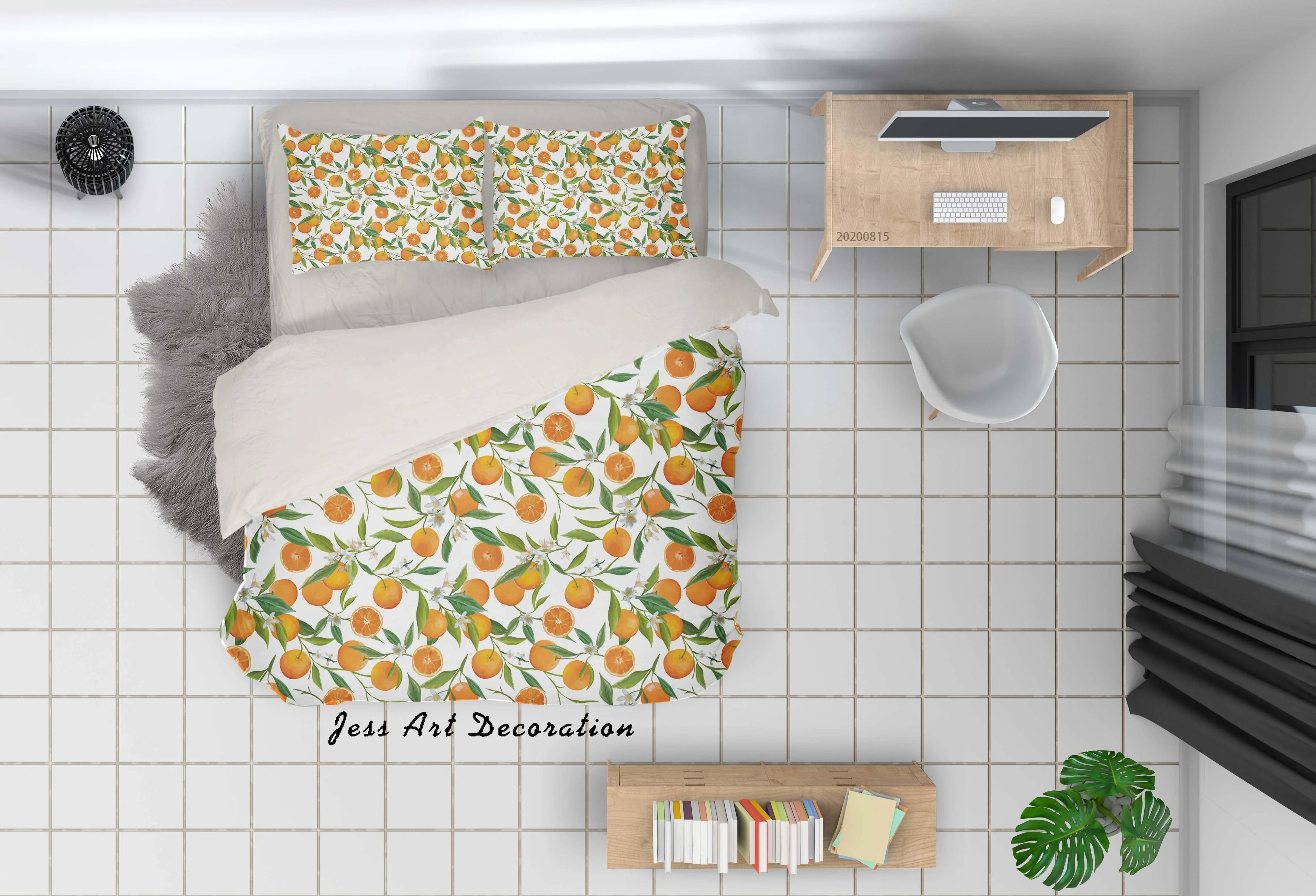 3D Orange Fruity Plant Quilt Cover Set Bedding Set Duvet Cover Pillowcases LXL- Jess Art Decoration