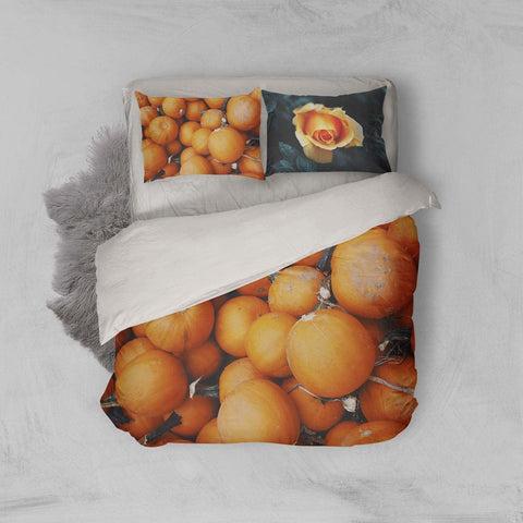 3D Orange Pumpkin Quilt Cover Set Bedding Set Pillowcases 81- Jess Art Decoration