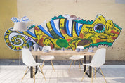 3D Abstract Yellow Chameleon Graffiti Wall Mural Wallpaper 63- Jess Art Decoration