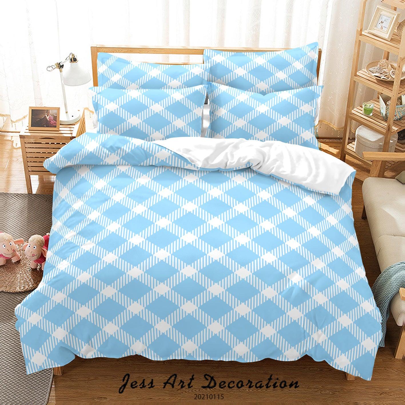 3D Abstract Geometric Blue Quilt Cover Set Bedding Set Duvet Cover Pillowcases 92- Jess Art Decoration