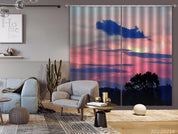 3D Woods Pink Sky Cloud Curtains and Drapes GD 2054- Jess Art Decoration