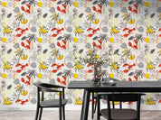 3D Hand Drawn Color Floral Leaves Wall Mural Wallpaper LQH 23- Jess Art Decoration