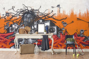 3D Black Music Singer Graffiti Wall Mural Wallpaper 163- Jess Art Decoration