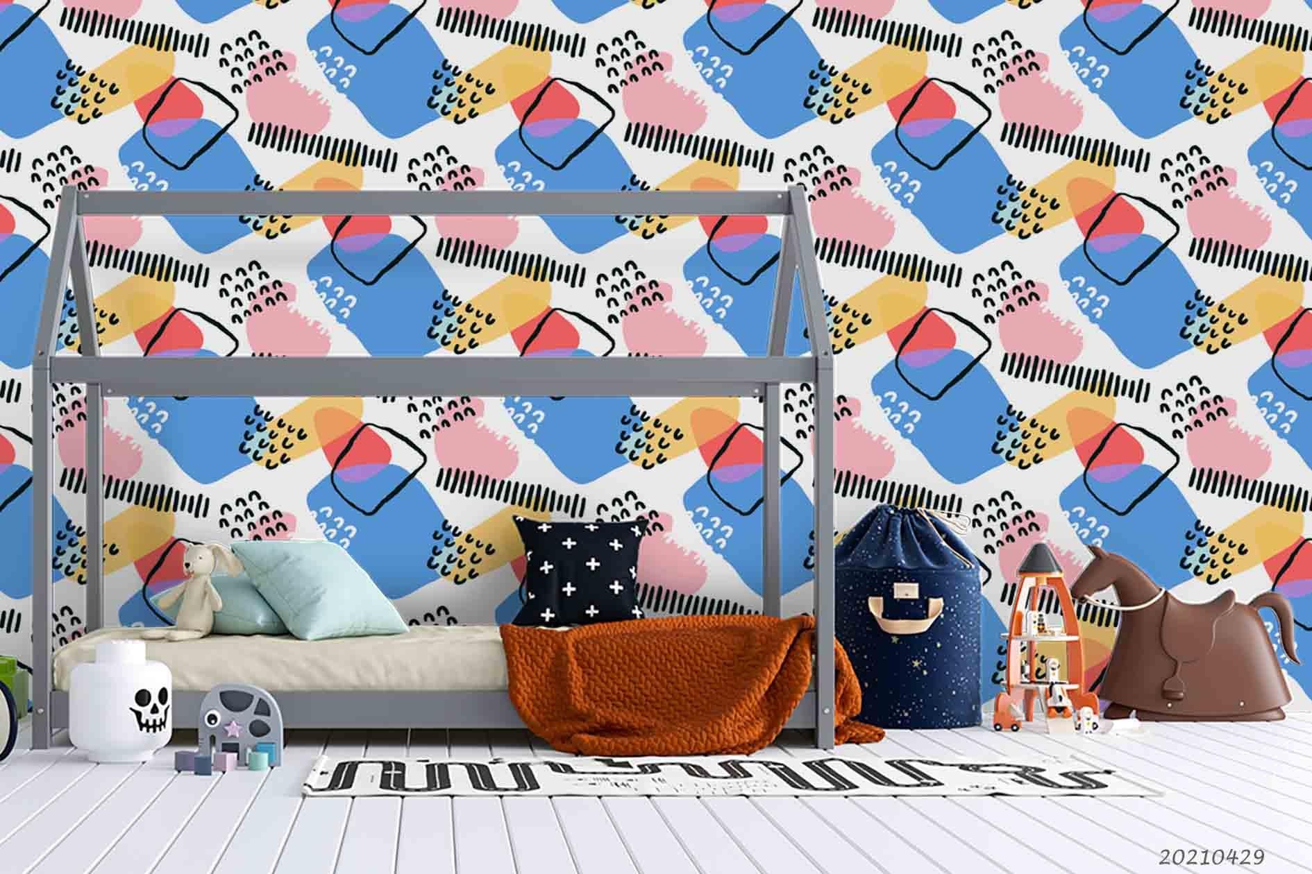 3D Abstract Color Pattern Wall Mural Wallpaper LQH 128- Jess Art Decoration