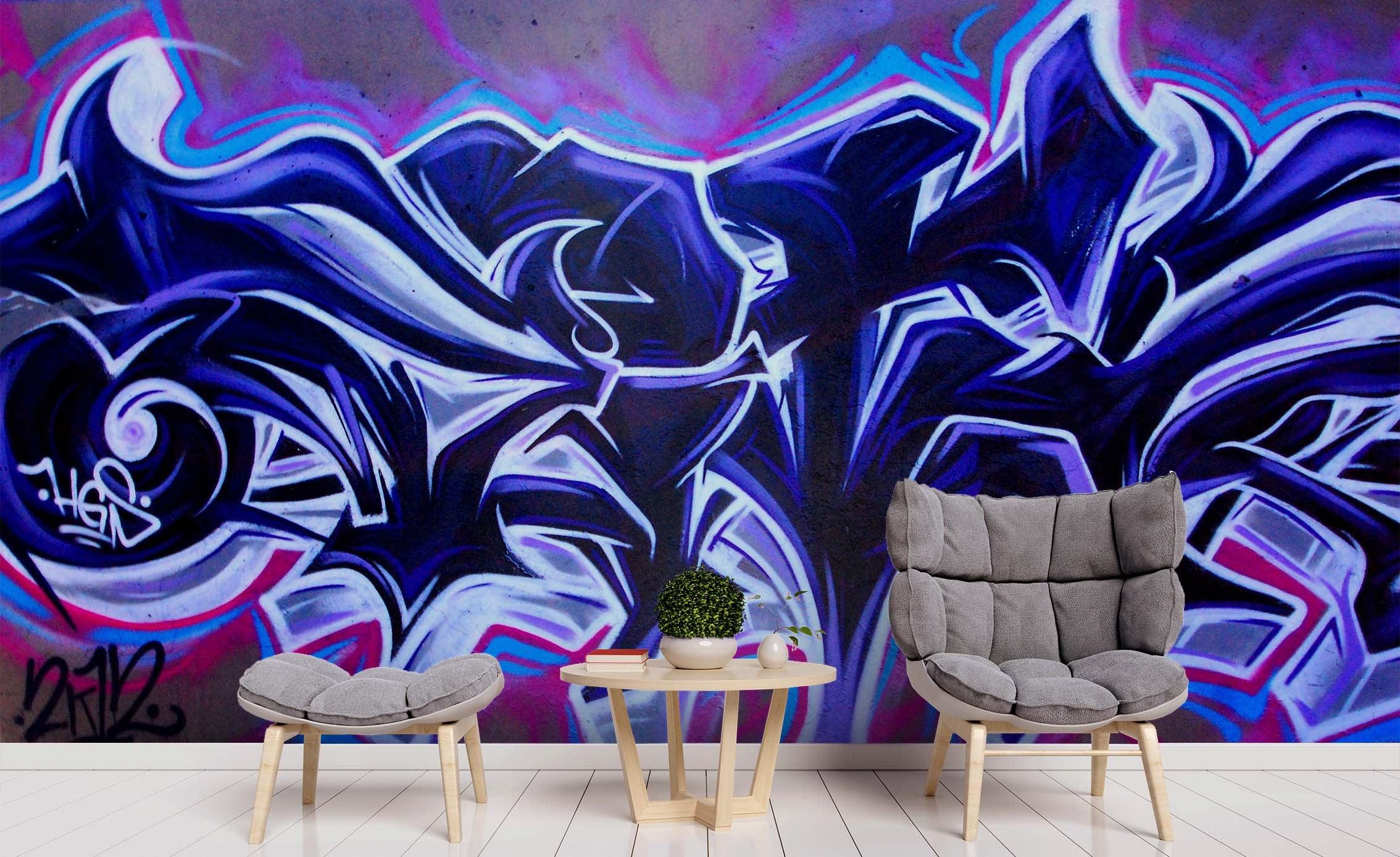 3D Bright Colourful Graffiti Art Wall Mural Wallpaper ZY D55- Jess Art Decoration