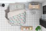 3D Blue Flowers Quilt Cover Set Bedding Set Pillowcases 15- Jess Art Decoration