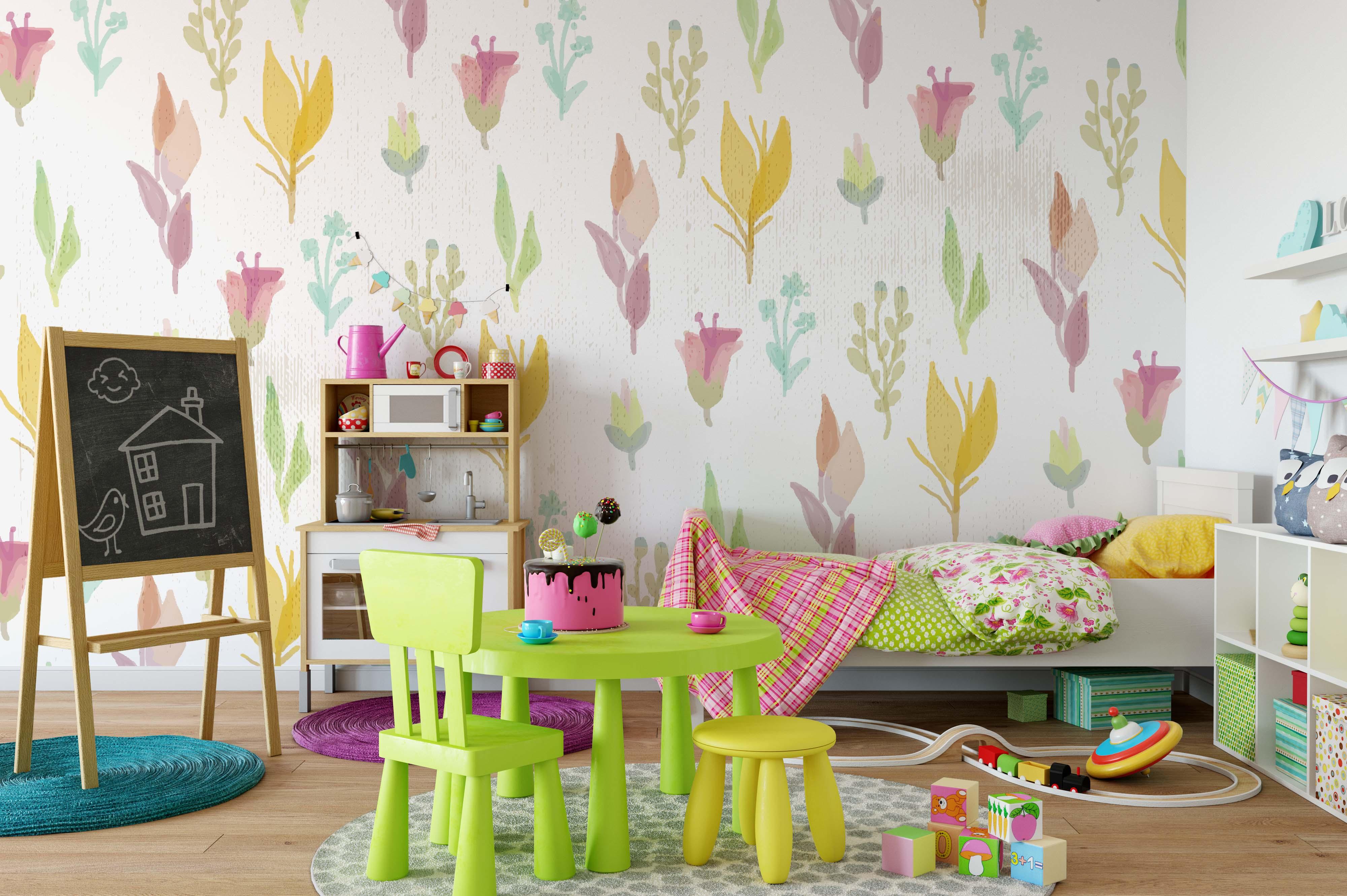 3D Pink Yellow Flowers Wall Mural Wallpaper 157- Jess Art Decoration