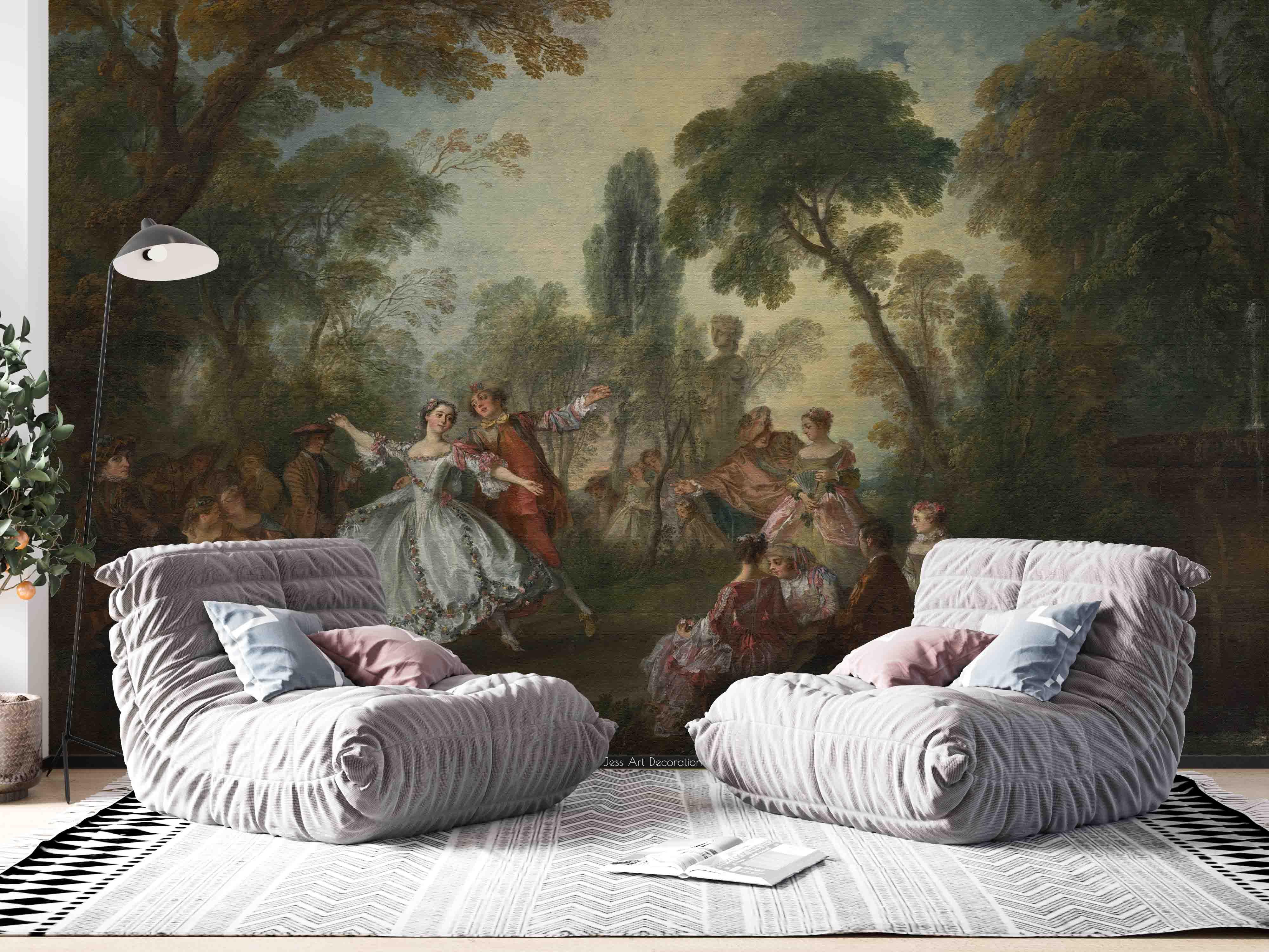 3D European Oil Painting Woods Dance People Wall Mural Wallpaper GD 2869- Jess Art Decoration