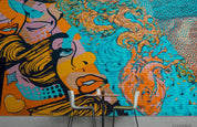 3D Colored Graffiti Woman Wall Mural Wallpaper LQH 168- Jess Art Decoration