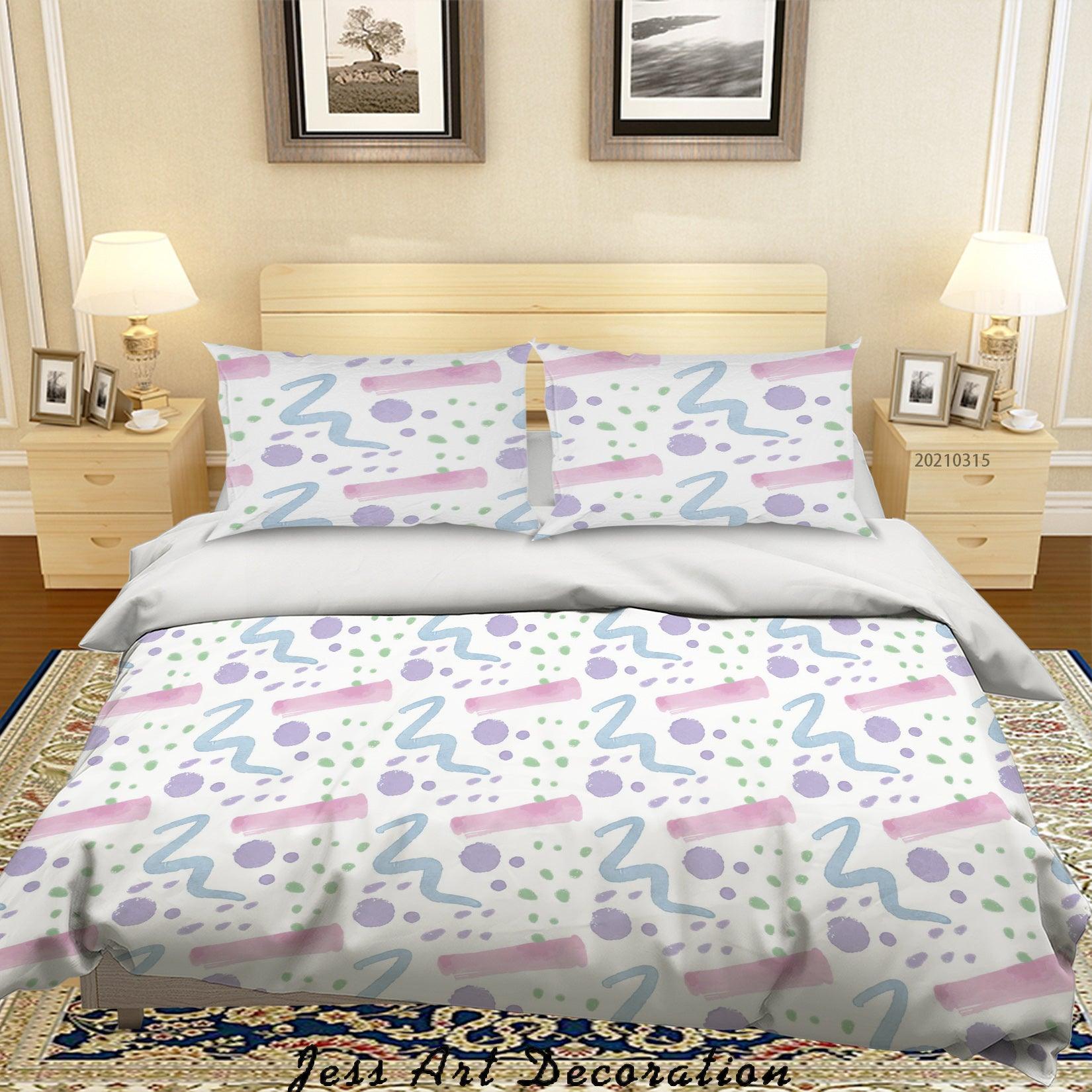 3D Abstract Geometric Pattern Quilt Cover Set Bedding Set Duvet Cover Pillowcases 101- Jess Art Decoration