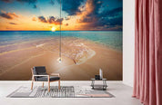 3D sea beach sunset wall mural wallpaper 85- Jess Art Decoration