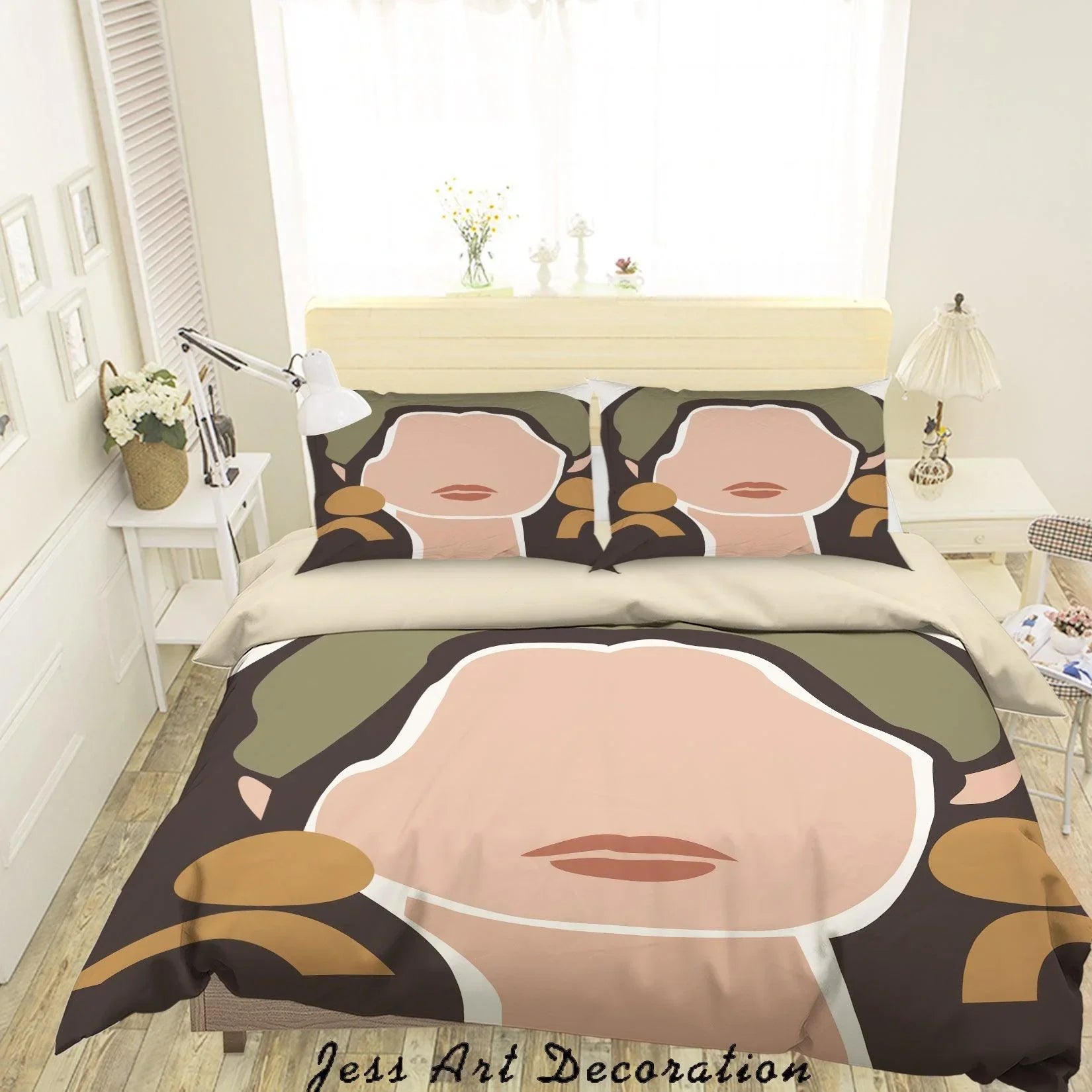 3D Beaauty Female Quilt Cover Set Bedding Set Duvet Cover Pillowcases SF13- Jess Art Decoration