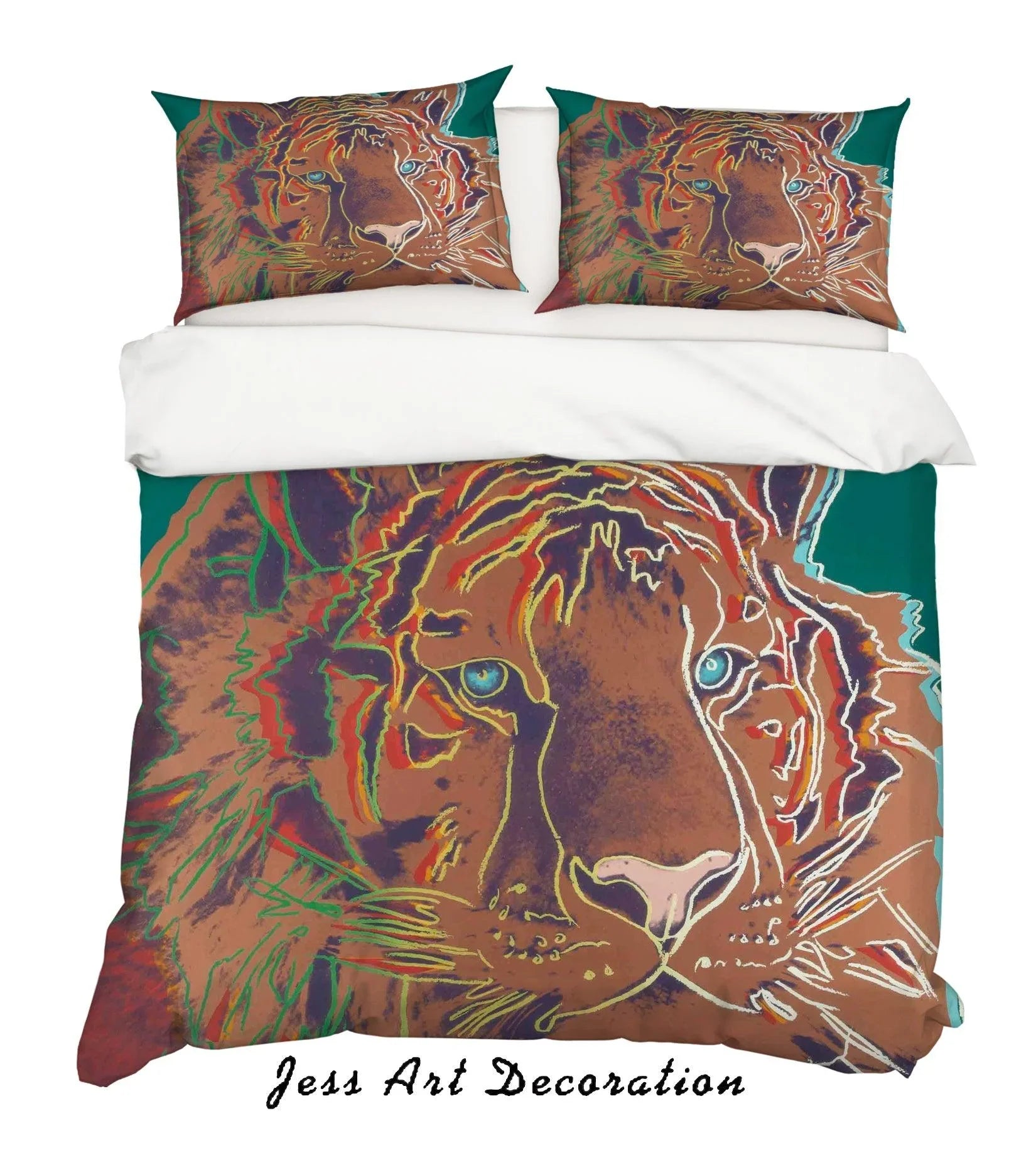 3D Oil Painting Fine Art Tiger Animal Quilt Cover Set Bedding Set Duvet Cover Pillowcases LXL- Jess Art Decoration