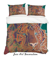 3D Oil Painting Fine Art Tiger Animal Quilt Cover Set Bedding Set Duvet Cover Pillowcases LXL- Jess Art Decoration