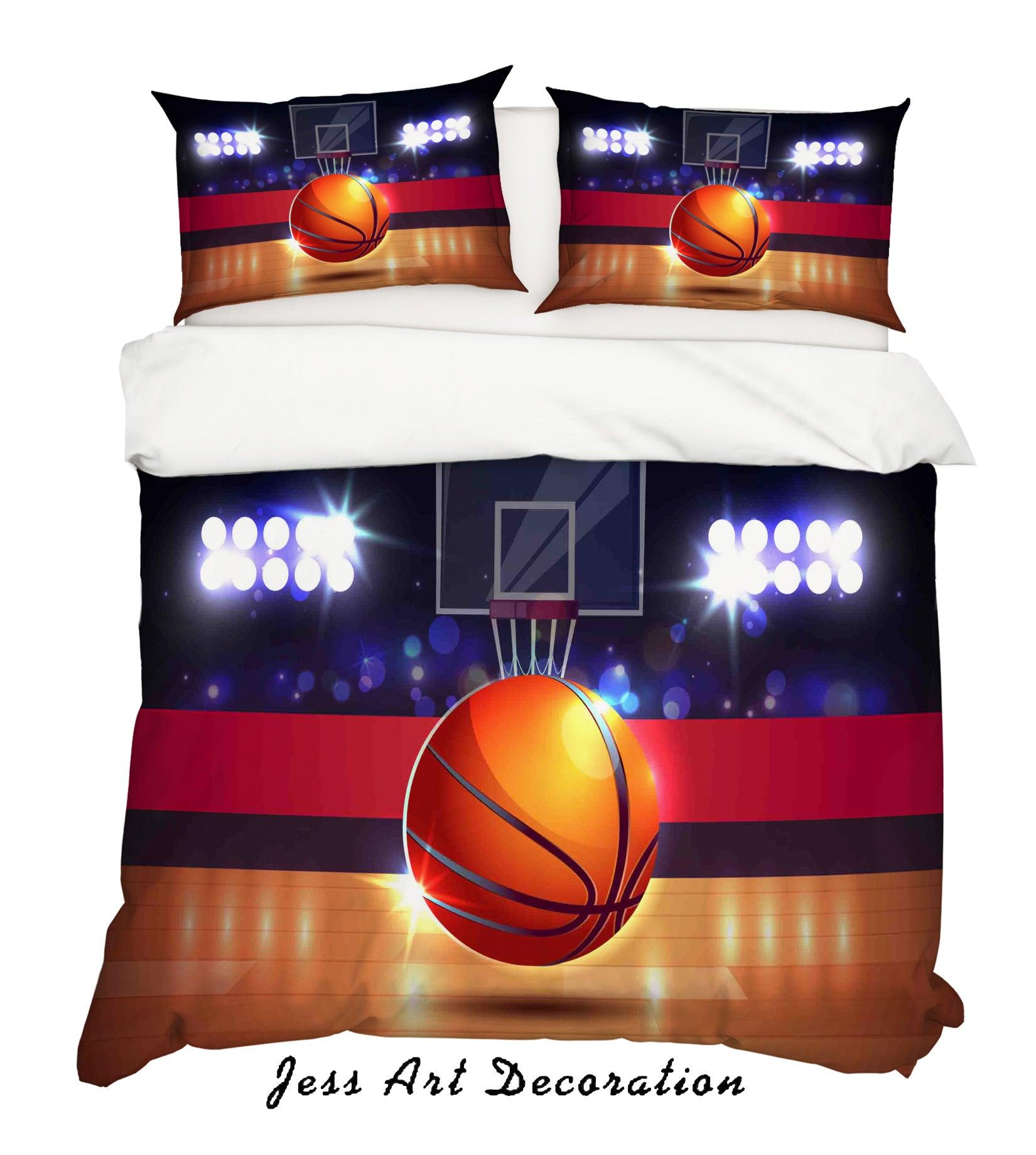 3D Basketball Hall Stadium Quilt Cover Set Bedding Set Pillowcases 50- Jess Art Decoration