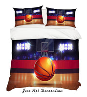 3D Basketball Hall Stadium Quilt Cover Set Bedding Set Pillowcases 50- Jess Art Decoration