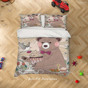 3D Floral Teapot Squirrel Quilt Cover Set Bedding Set Duvet Cover Pillowcases LXL 78- Jess Art Decoration