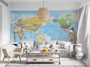 3D World Map Blue Ocean Pattern Wall Mural Wallpaper GD 3377- Jess Art Decoration