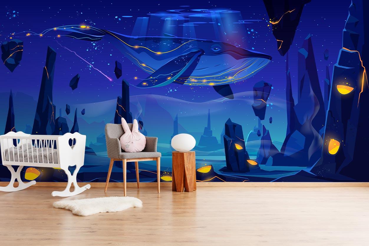 3D Blue Night Landscape Wall Mural Wallpaper 55- Jess Art Decoration